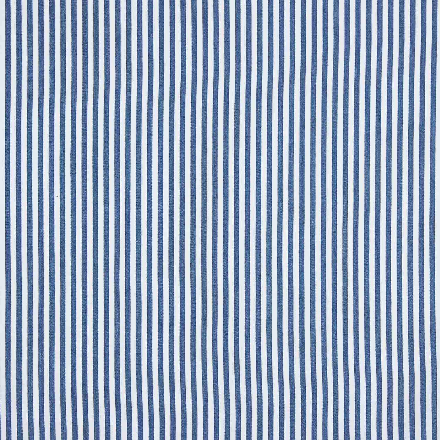 Sarga fina de algodão às riscas azul marinho - Ribes y Casals