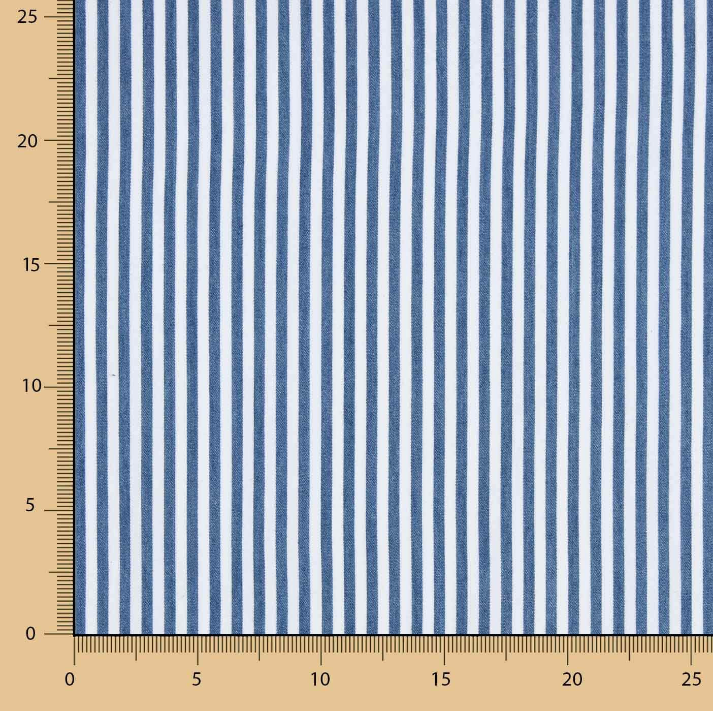 Sarga fina de algodão às riscas azul marinho - Ribes y Casals
