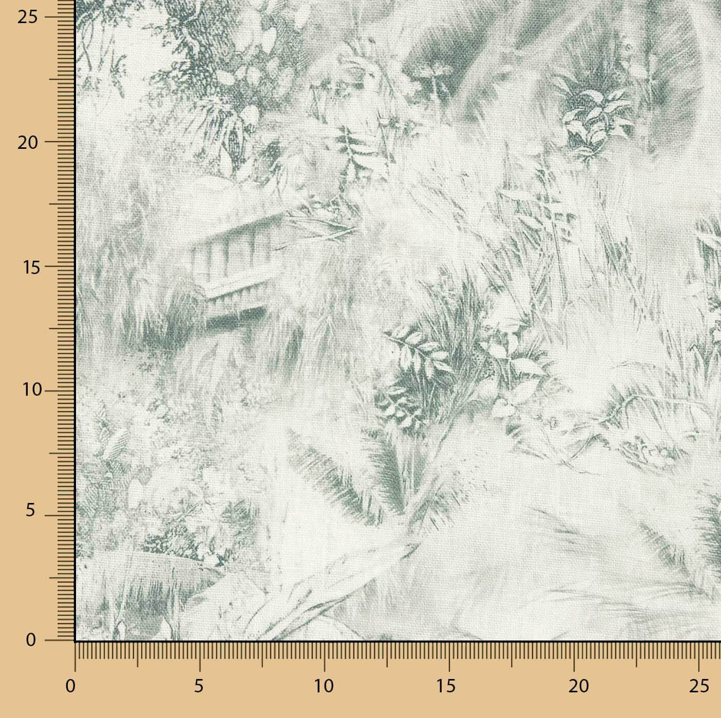 Linho estampado selva verde - Ribes y Casals