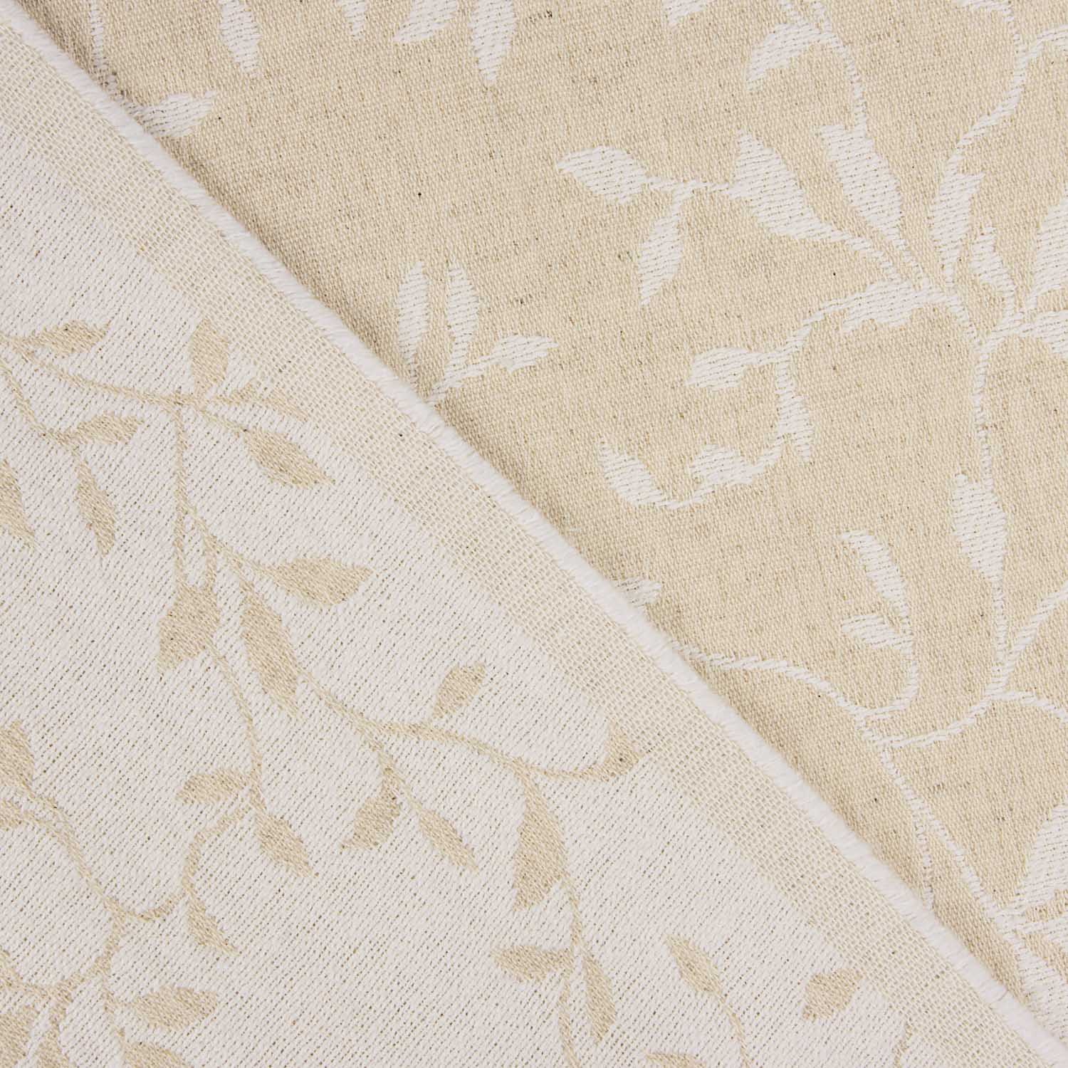 Jacquard para Casa Reversível Branco e Natural com Linho - Ribes y Casals