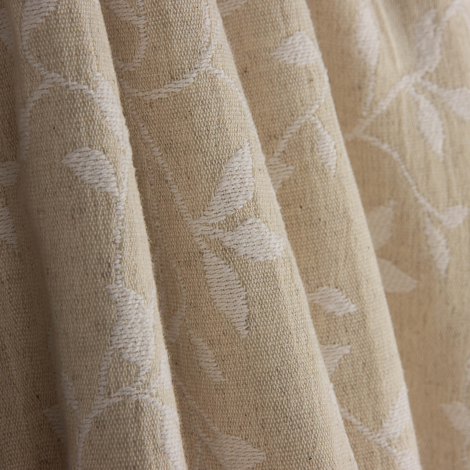 Jacquard para Casa Reversível Branco e Natural com Linho - Ribes y Casals