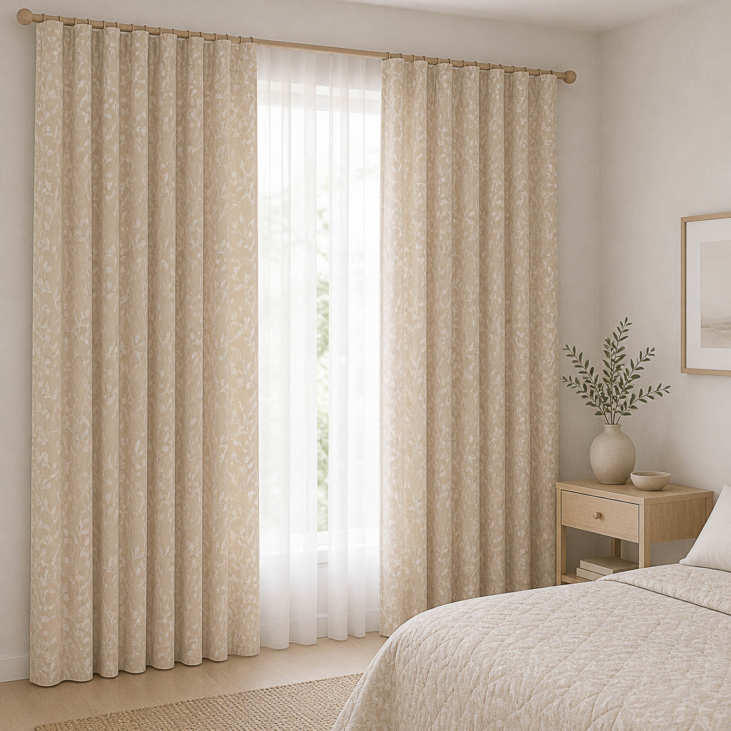 Jacquard para Casa Reversível Branco e Natural com Linho - Ribes y Casals