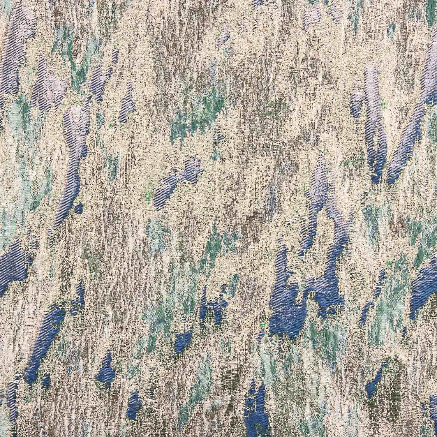 Brocado Lurex com Estampado Abstrato Verde Azul - Ribes y Casals