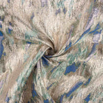 Brocado Lurex com Estampado Abstrato Verde Azul - Ribes y Casals
