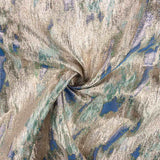 Brocado Lurex com Estampado Abstrato Verde Azul - Ribes y Casals