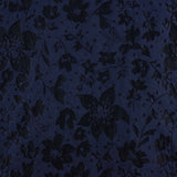 Brocado Azul-marinho com relevo floral - Ribes y Casals