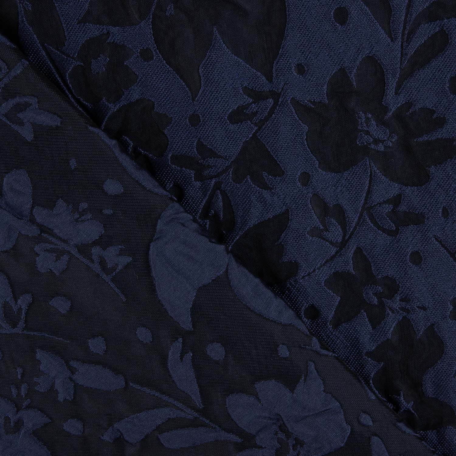 Brocado Azul-marinho com relevo floral - Ribes y Casals