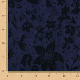 Brocado Azul-marinho com relevo floral - Ribes y Casals