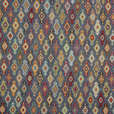 Gobelino Estampado Étnico Losangos Fundo Azul - Ribes y Casals