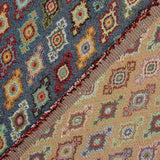 Gobelino Estampado Étnico Losangos Fundo Azul - Ribes y Casals