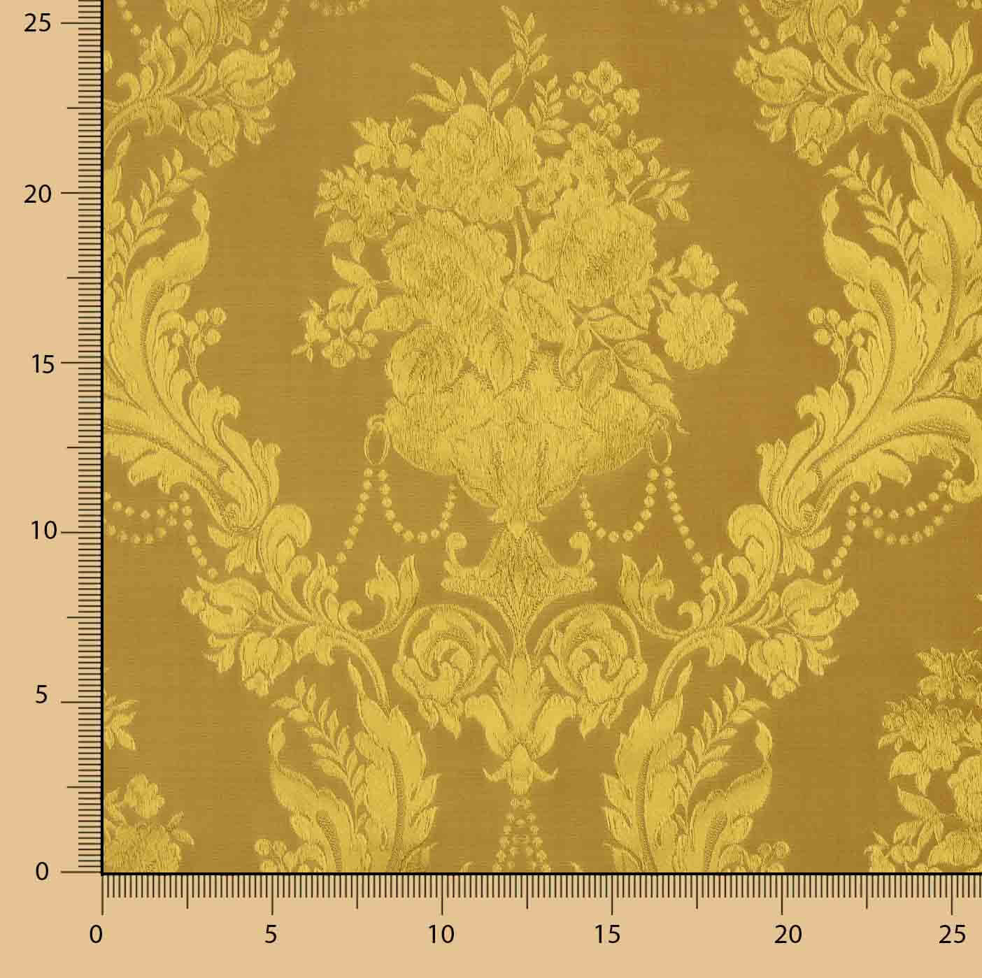 Jacquard Floral Clássico Dourado - Ribes y Casals
