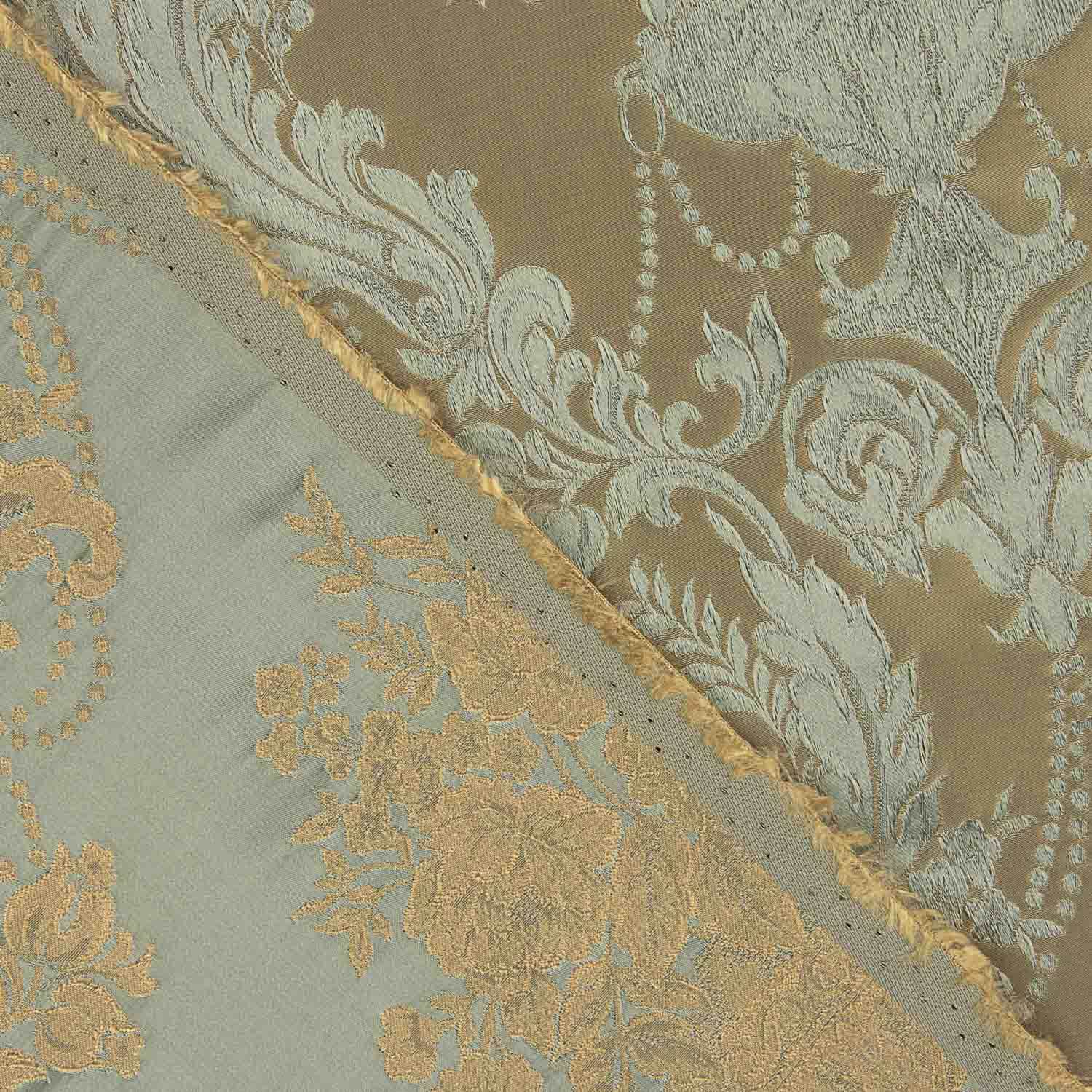 Jacquard Floral Clássico Verde Claro e Bege - Ribes y Casals