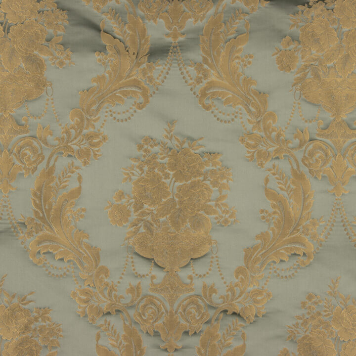 Jacquard Floral Clássico Verde Claro e Bege - Ribes y Casals