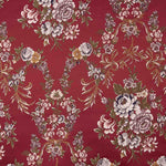 Jacquard Floral com Lurex Vermelho - Ribes y Casals