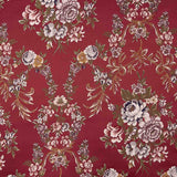 Jacquard Floral com Lurex Vermelho - Ribes y Casals