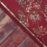 Jacquard Floral com Lurex Vermelho - Ribes y Casals
