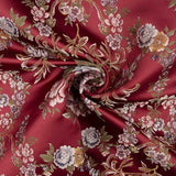 Jacquard Floral com Lurex Vermelho - Ribes y Casals