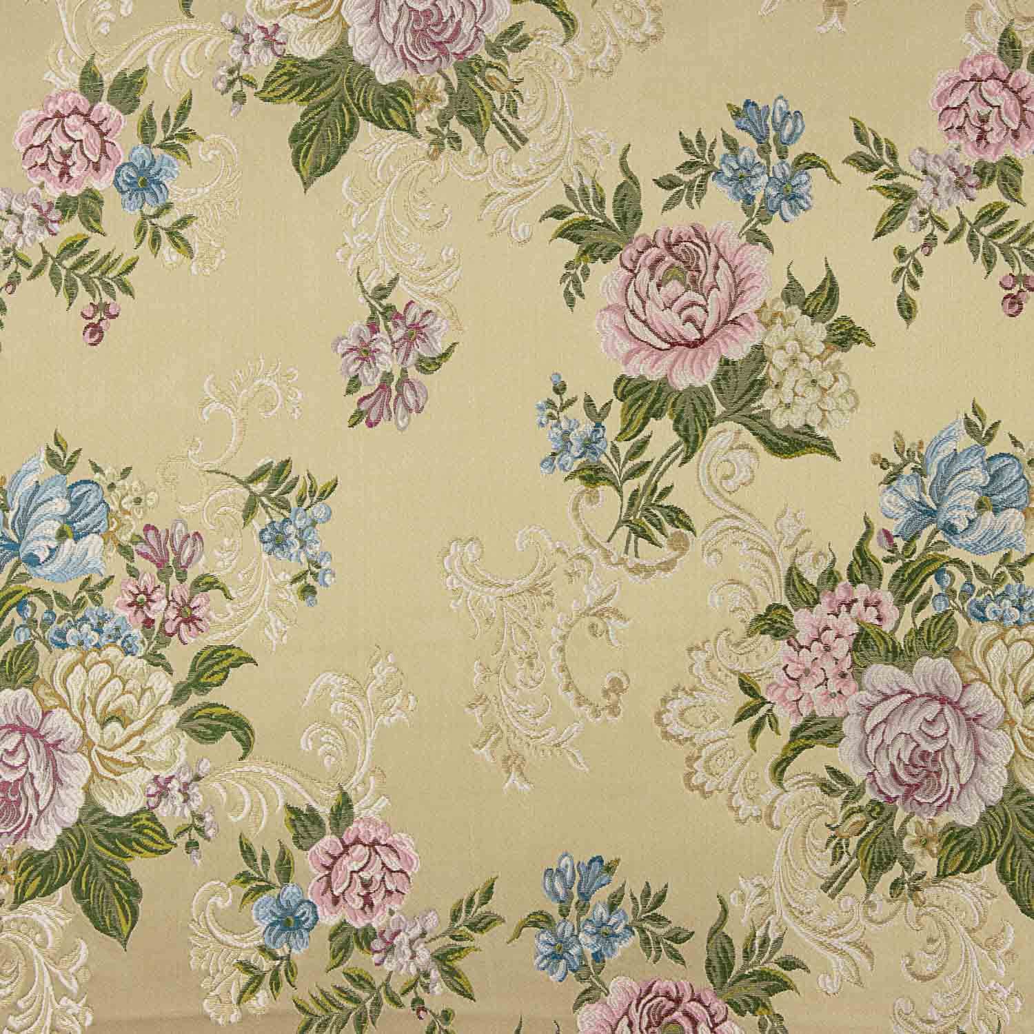 Jacquard Floral Romântico Bege - Ribes y Casals