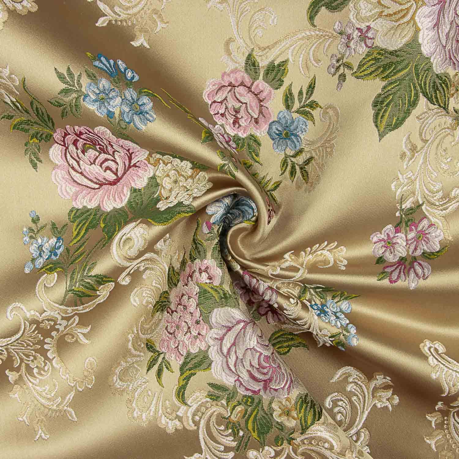 Jacquard Floral Romântico Bege - Ribes y Casals