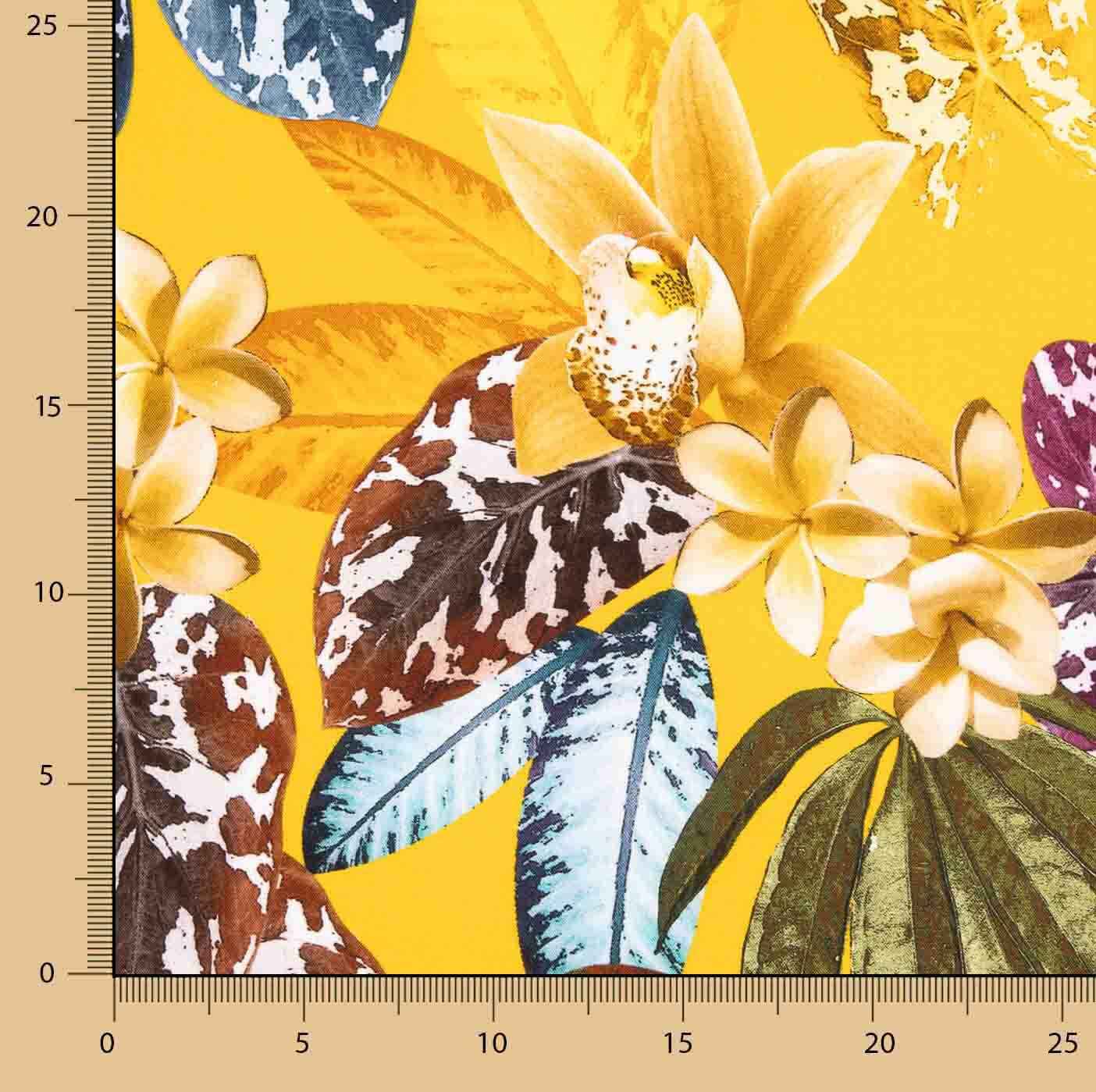 Linho e Algodão com Estampado Tropical Exótico Samoa - Ribes y Casals