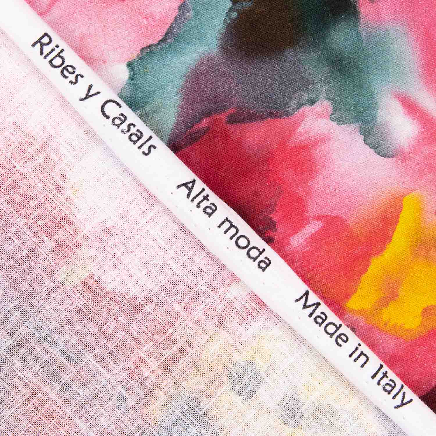 Linho e Algodão com Estampado Floral em Aquarela Chagall - Ribes y Casals