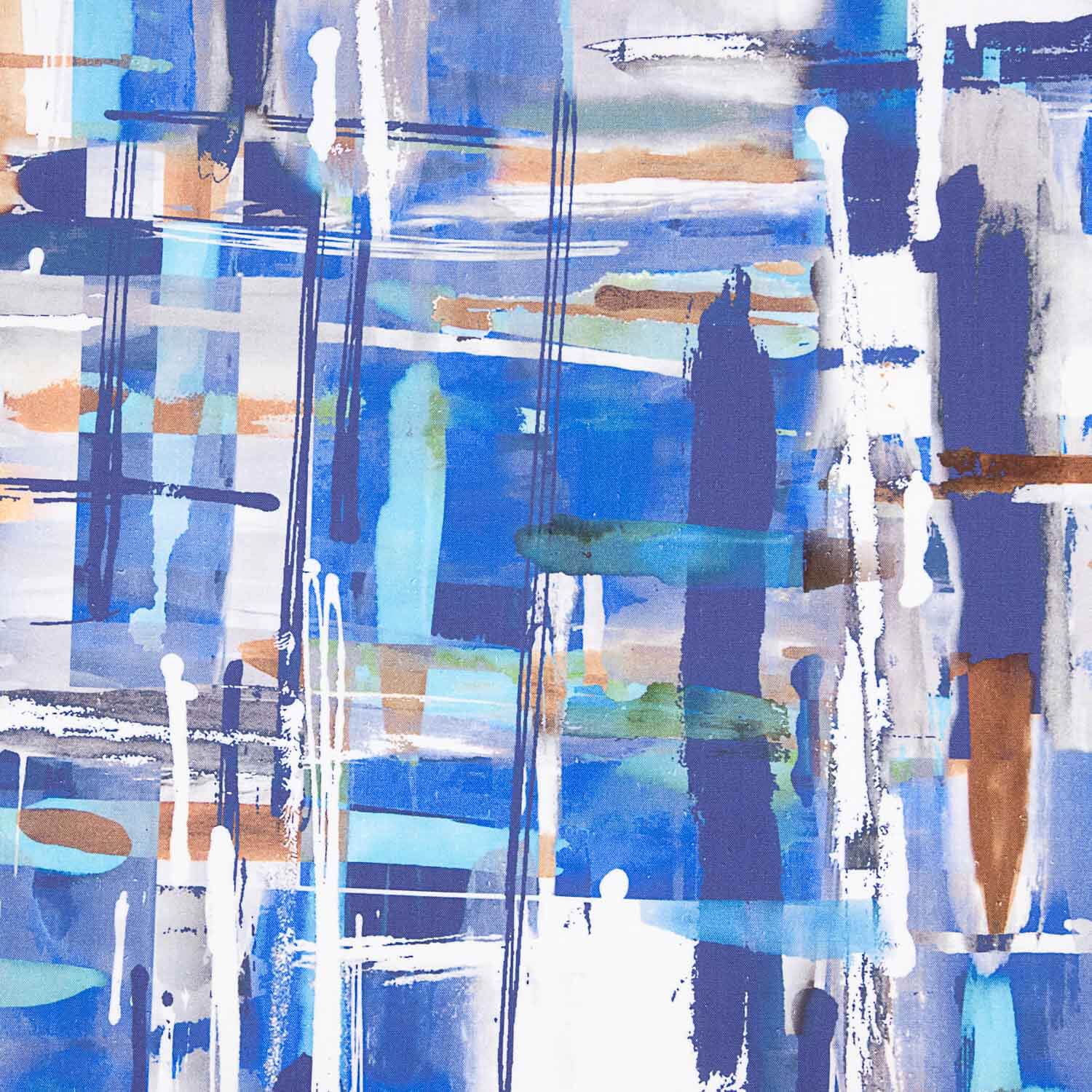 Linho e Algodão com Estampado Abstrato Kandinsky - Ribes y Casals