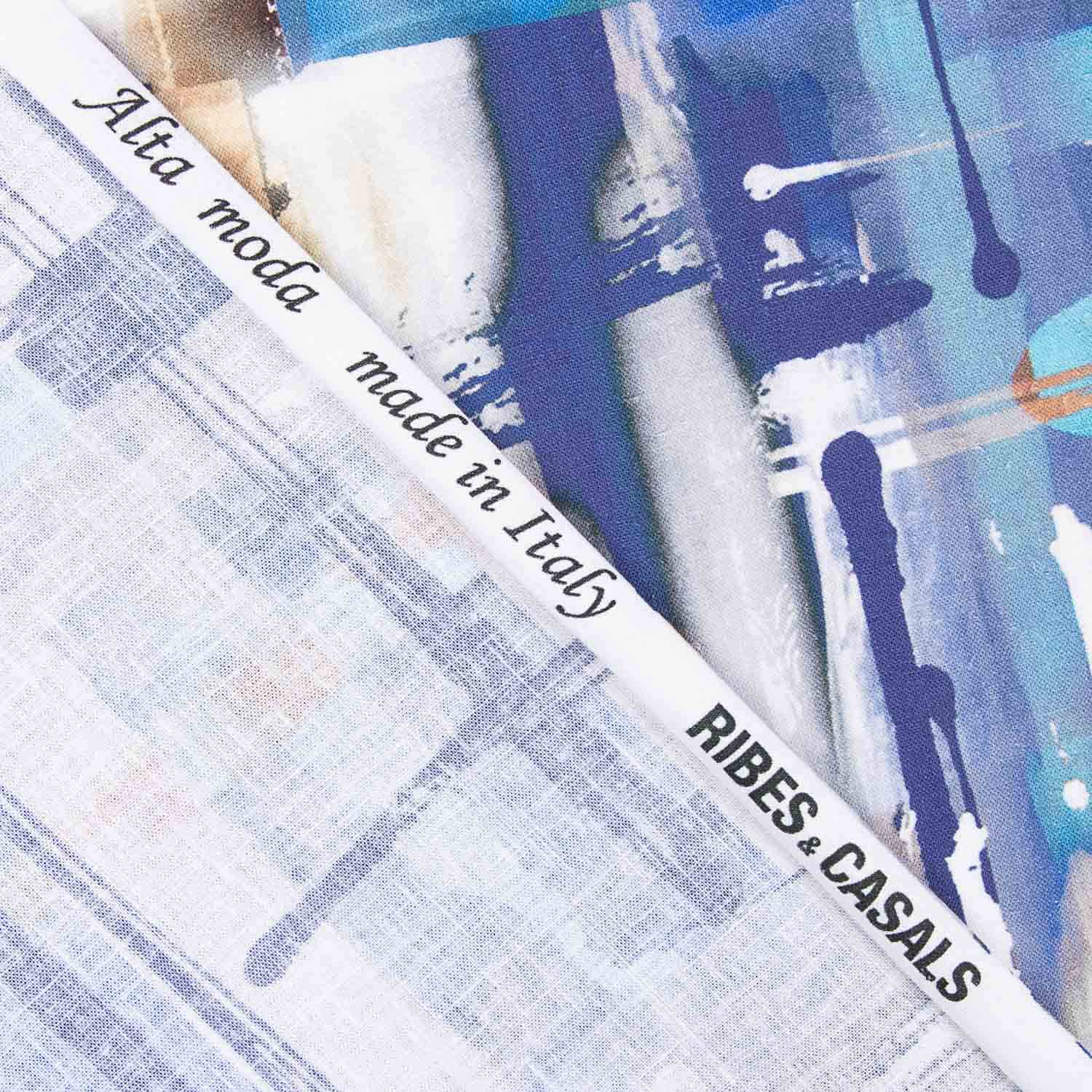 Linho e Algodão com Estampado Abstrato Kandinsky - Ribes y Casals