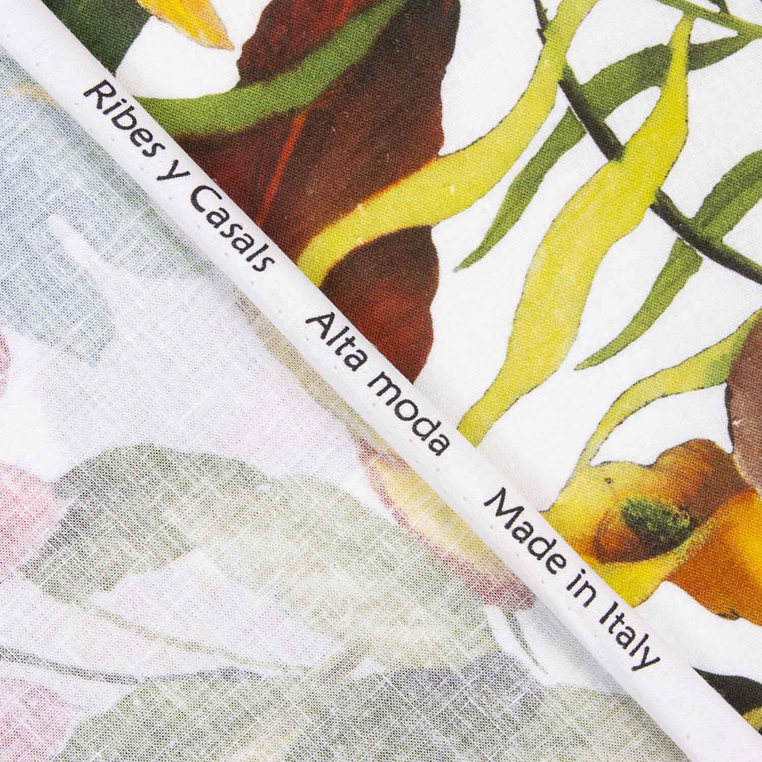 Tecido de linho, algodão, caxemira, étnico, bizantino, 145 cm – Ribes ...