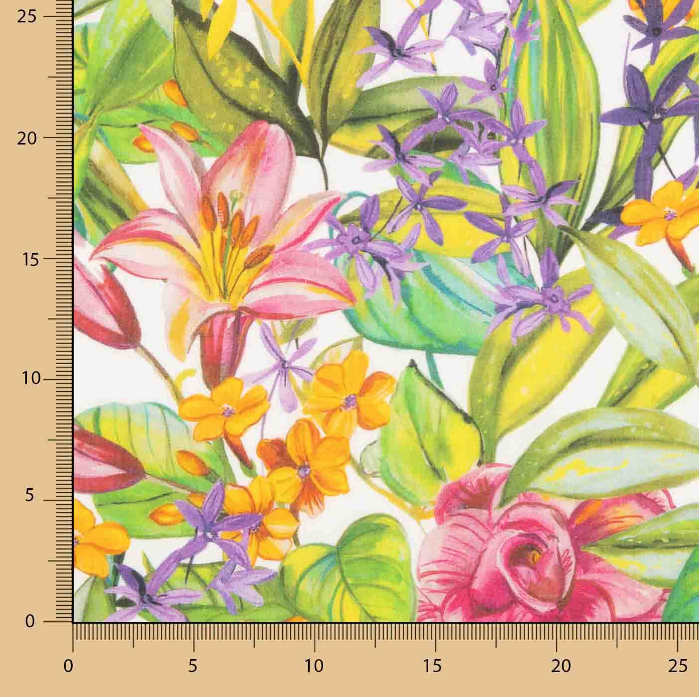 Voile Bambula Algodão Floral Tropical Renoir - Ribes y Casals