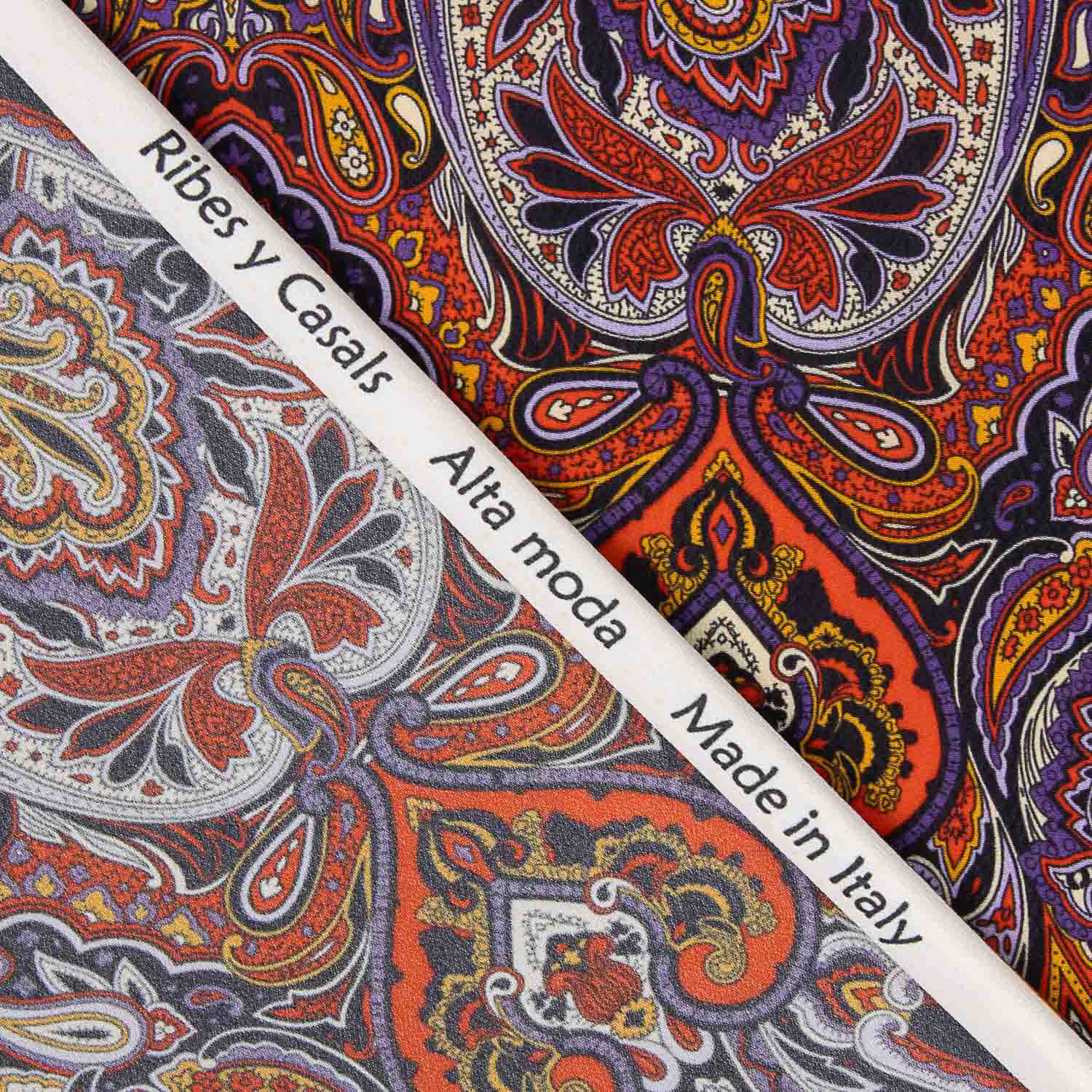 Viscose estampada com padrão Paisley étnico Missoni - Ribes y Casals