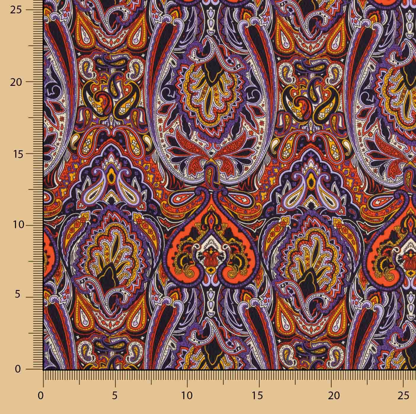 Viscose estampada com padrão Paisley étnico Missoni - Ribes y Casals