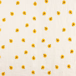 Gaze Dupla Bambula Bordada com Flores Crudo - Ribes y Casals