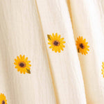 Gaze Dupla Bambula Bordada com Flores Crudo - Ribes y Casals