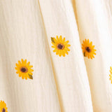 Gaze Dupla Bambula Bordada com Flores Crudo - Ribes y Casals