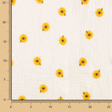 Gaze Dupla Bambula Bordada com Flores Crudo - Ribes y Casals