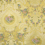 Brocado Jacquard Damasco Floral Amarelo e Dourado - Ribes y Casals