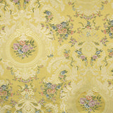 Brocado Jacquard Damasco Floral Amarelo e Dourado - Ribes y Casals