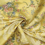 Brocado Jacquard Damasco Floral Amarelo e Dourado - Ribes y Casals