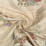 Brocado Jacquard Damasco Floral Bege e Dourado - Ribes y Casals