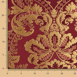 Brocado Jacquard Damasco Dourado Bordô - Ribes y Casals