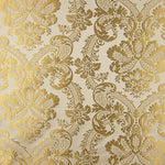Brocado Jacquard Damasco Dourado Marfim - Ribes y Casals