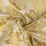 Brocado Jacquard Damasco Dourado Marfim - Ribes y Casals