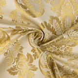 Brocado Jacquard Damasco Dourado Marfim - Ribes y Casals