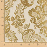 Brocado Jacquard Damasco Dourado Marfim - Ribes y Casals