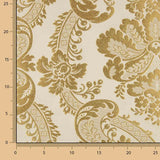 Brocado Jacquard Damasco Dourado Marfim - Ribes y Casals