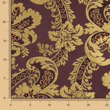 Brocado Jacquard Damasco Dourado Roxo - Ribes y Casals