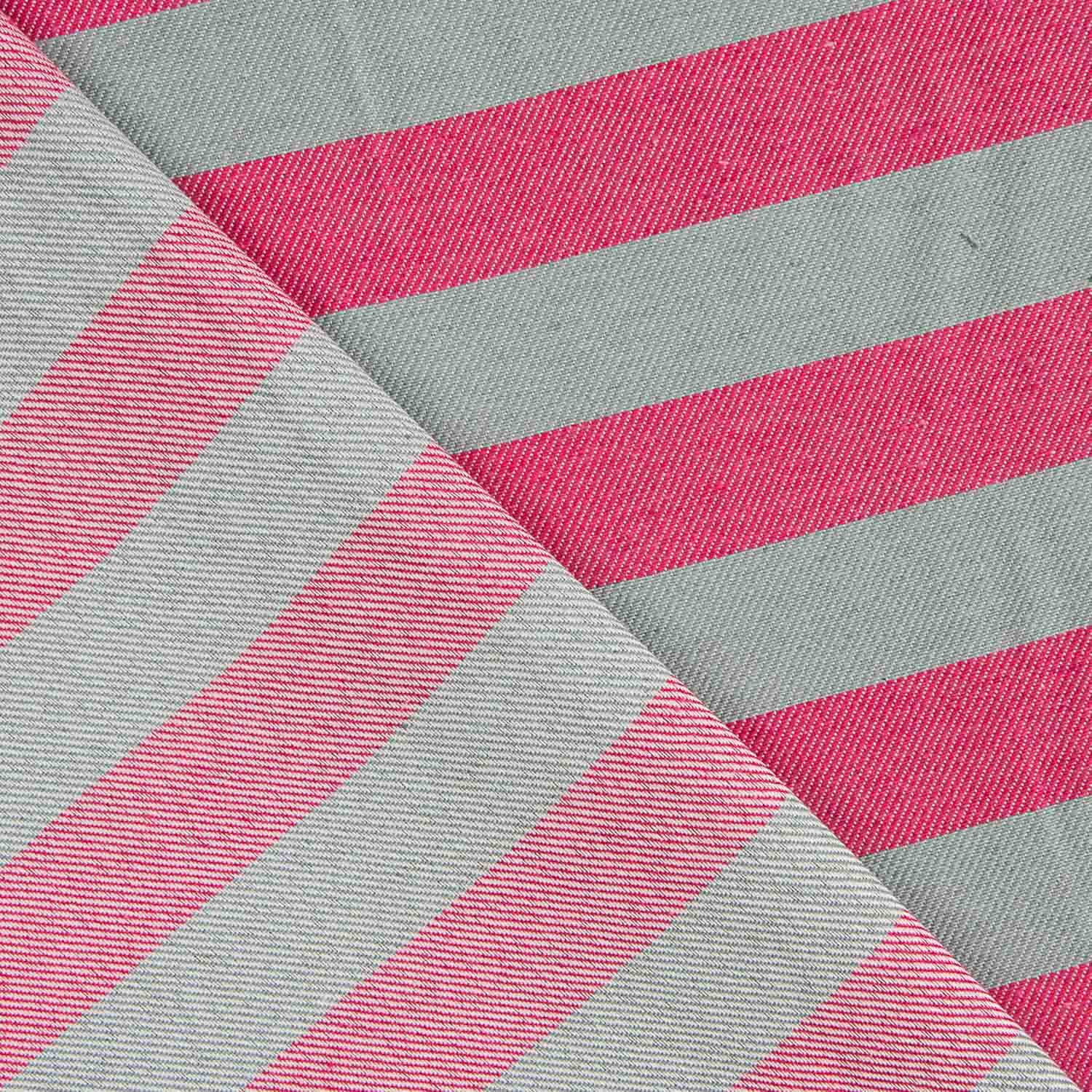 Lona com riscas bicolor rosa e verde acinzentado - Ribes y Casals