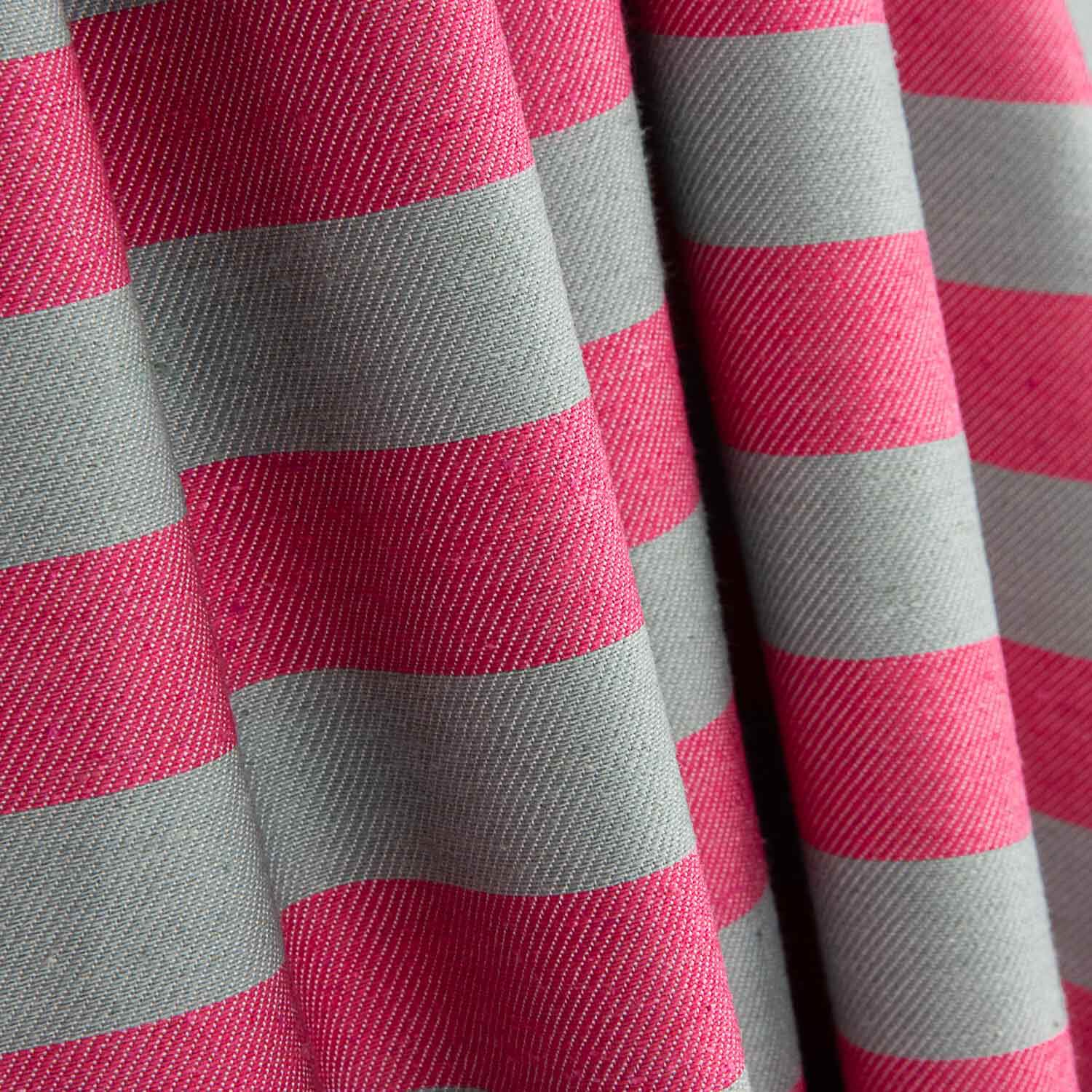 Lona com riscas bicolor rosa e verde acinzentado - Ribes y Casals