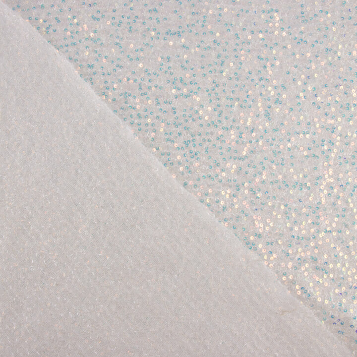 Tule Fantasia Branco Brilhante com Mini Lantejoulas - Ribes y Casals