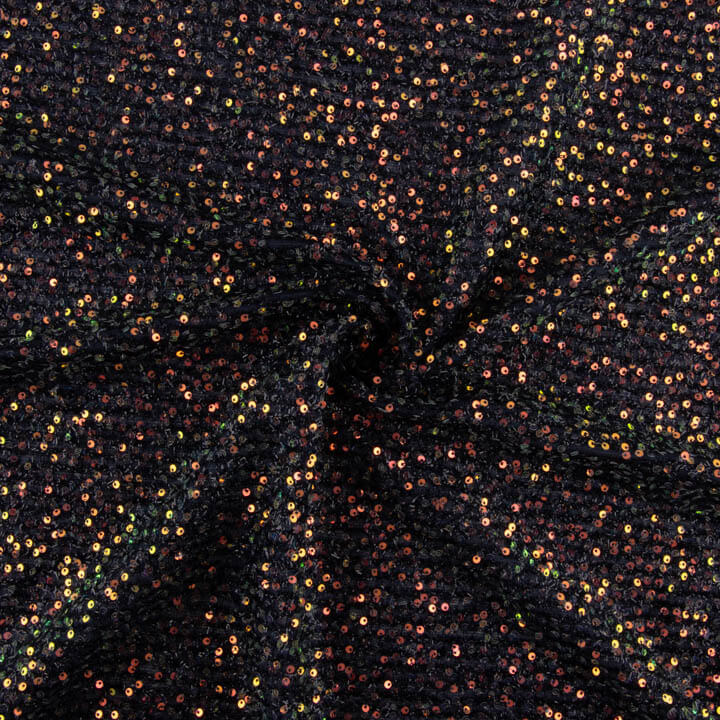 Tule Fantasia Brilho Preto com Mini Lantejoulas - Ribes y Casals